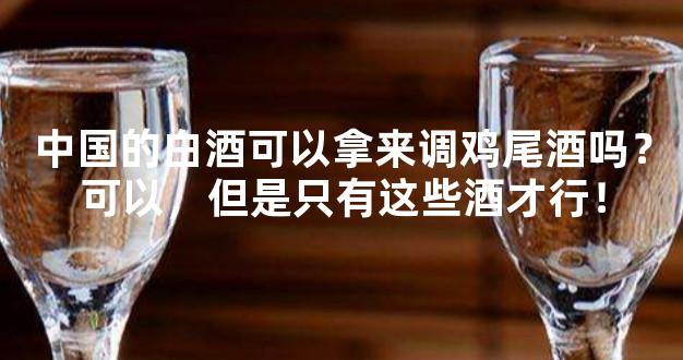 中国的白酒可以拿来调鸡尾酒吗？可以，但是只有这些酒才行！
