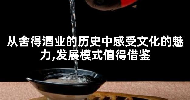 从舍得酒业的历史中感受文化的魅力,发展模式值得借鉴