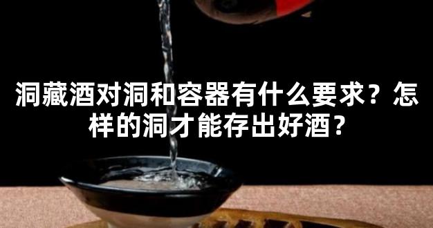 洞藏酒对洞和容器有什么要求？怎样的洞才能存出好酒？