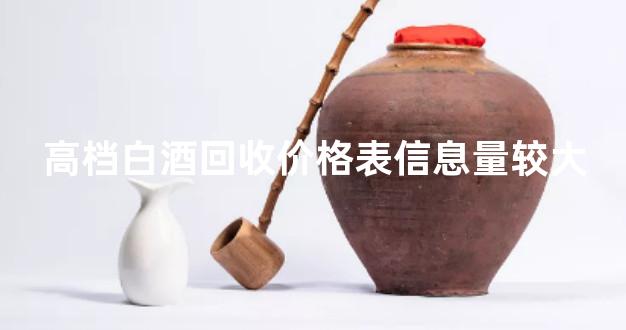 高档白酒回收价格表信息量较大